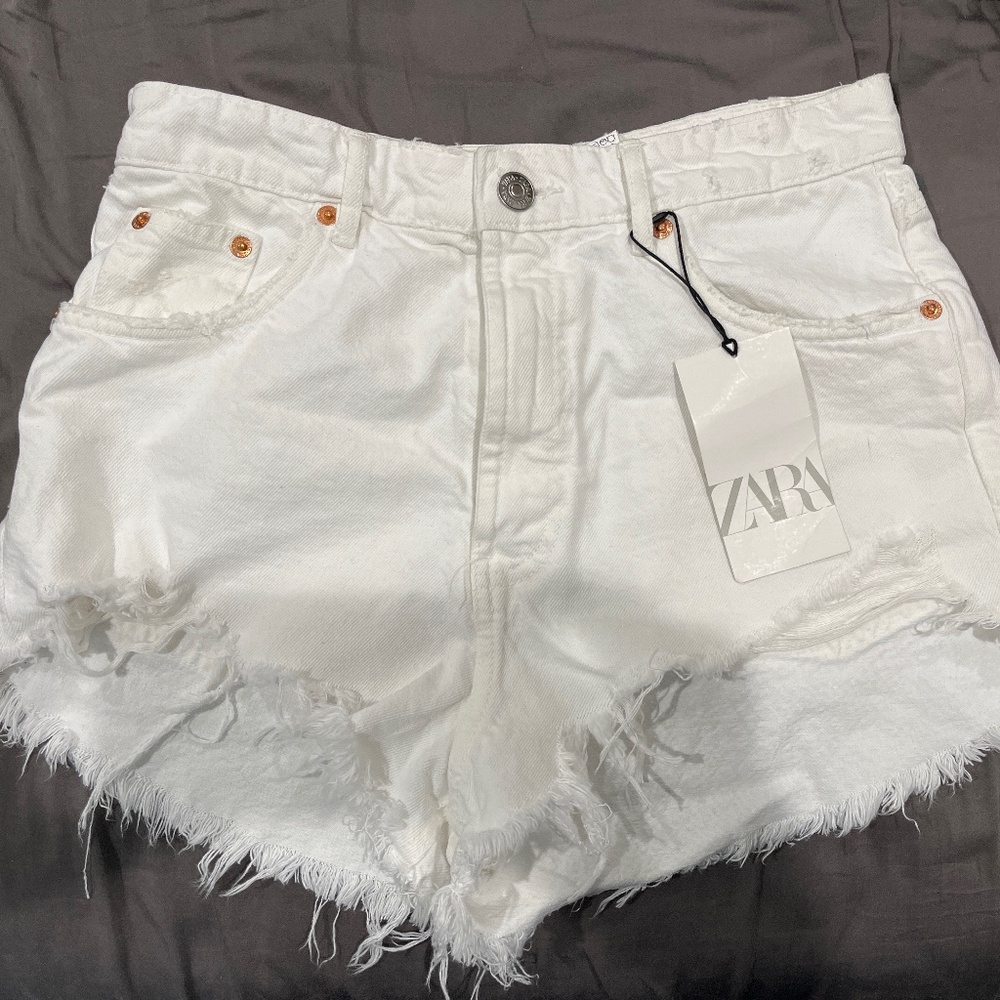 White Jean Shorts